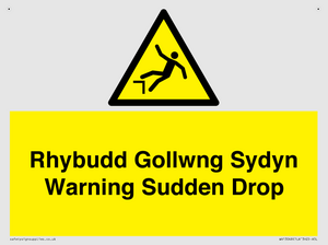 Rhybudd Gollwng Sydyn Warning Sudden Drop